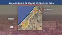 Mapa revela limite do recuo israelense em Gaza após novo acordo