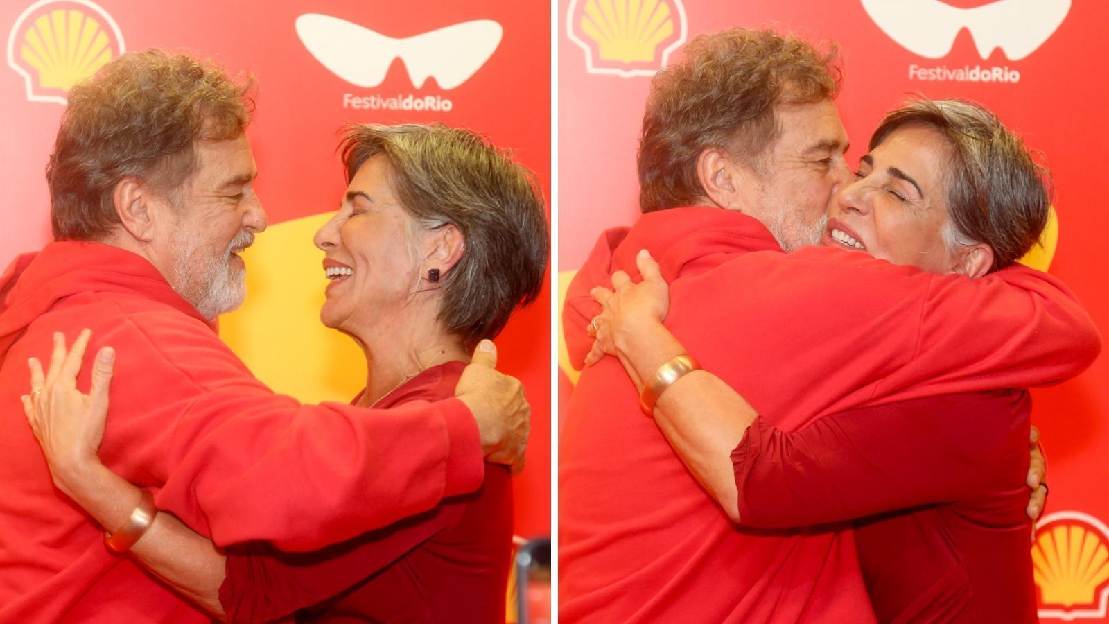 Marcos Frota e Gloria Pires se encontram no Festival do Rio