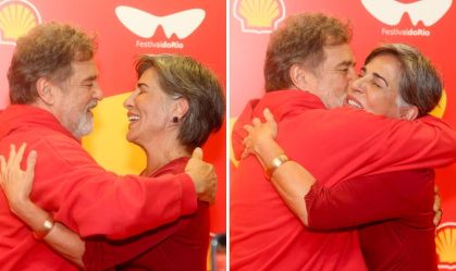 Gloria Pires e Marcos Frota posam juntos 30 anos após "Mulheres de Areia"
