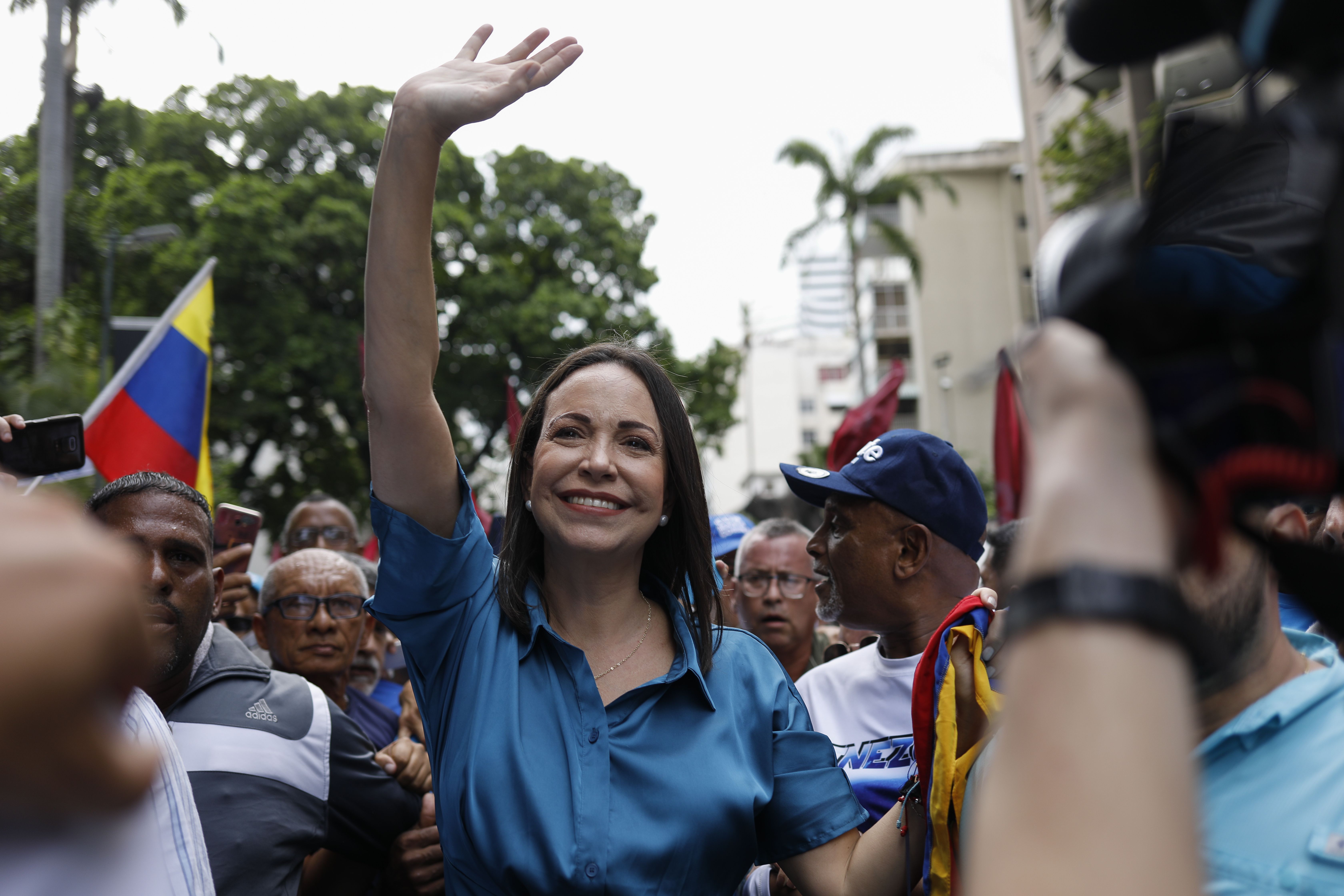 Venezuelan opposition leader Maria Corina Machado register for the primary elections of the opposition