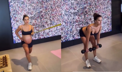 Na reta final da gravidez, Mariana Rios mostra barrigão em treino