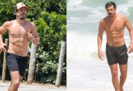 Nicolas Prattes aproveita dia de sol e se exercita em praia do Rio; veja