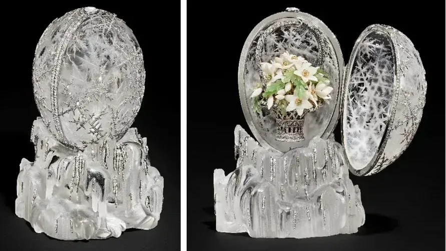O Ovo de Inverno, uma relíquia russa da época do czar Nicolau II (1868-1918), será leiloado com valor inicial de £ 20 milhões (cerca de R$ 145 milhões)