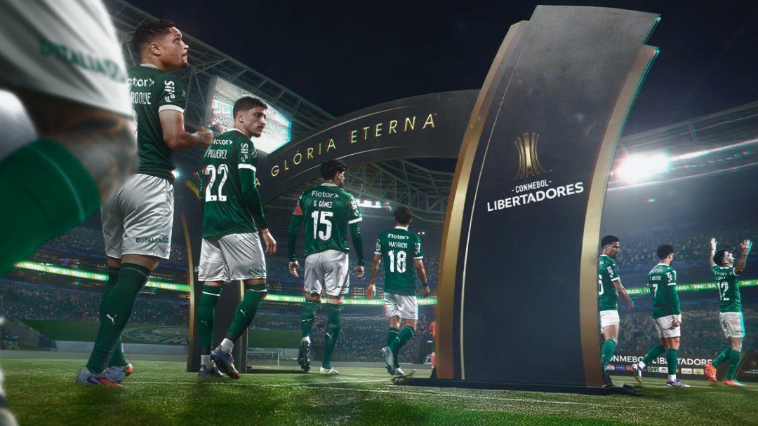 Montagem divulgada pelo Palmeiras antes da semifinal da Libertadores contra a LDU