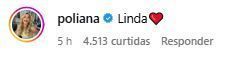 Poliana comenta em foto de Ana Castela, que está com Zé Felipe • Instagram