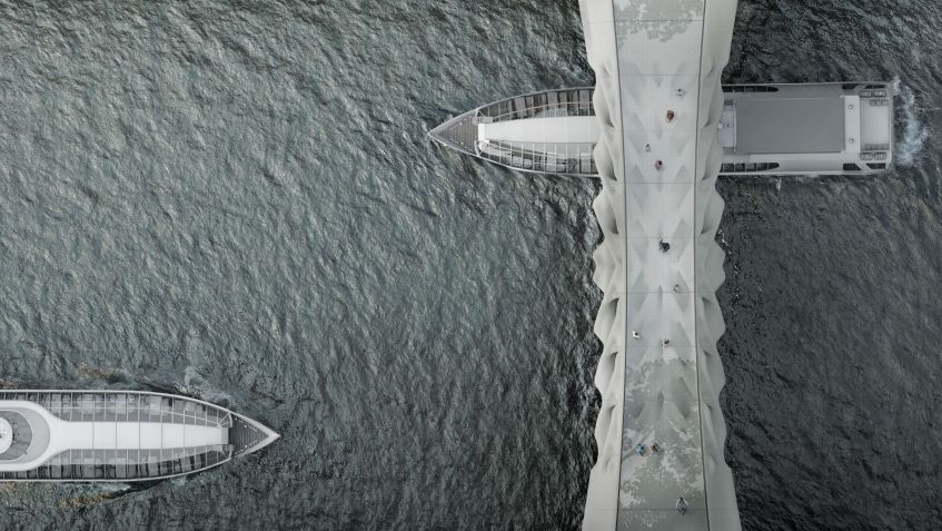 Esta renderização digital imagina Diamanti no mundo real • Visualização por Fortes Vision. Cortesia de Masoud Akbarzadeh e Massive Form