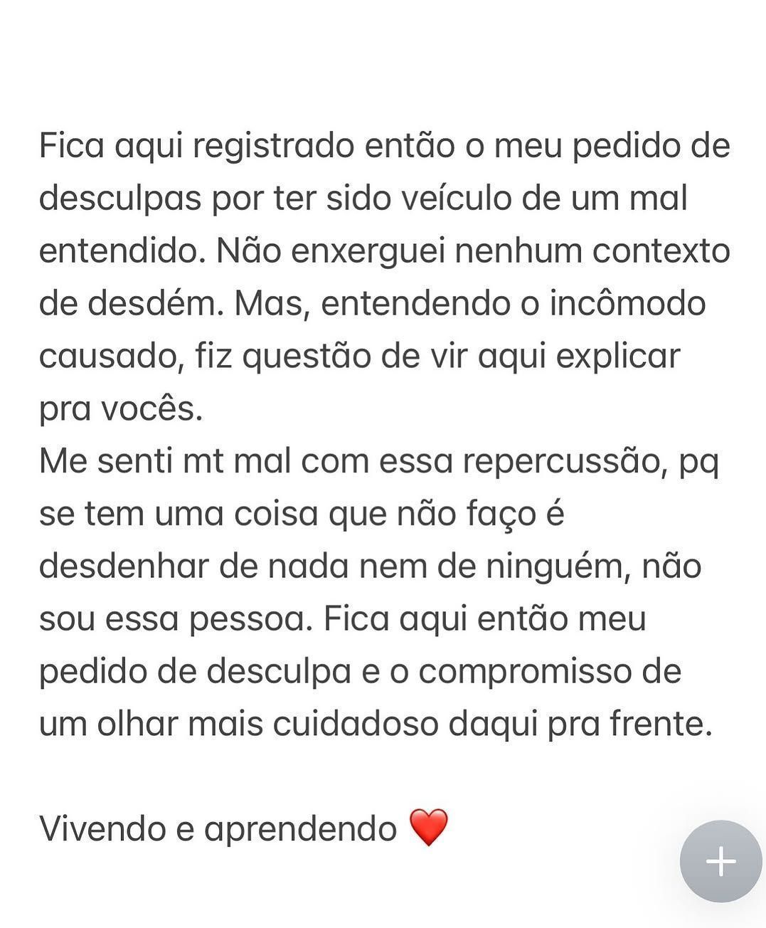 Chef Renata Vanzetto fala sobre polêmica • Reprodução/Instagram