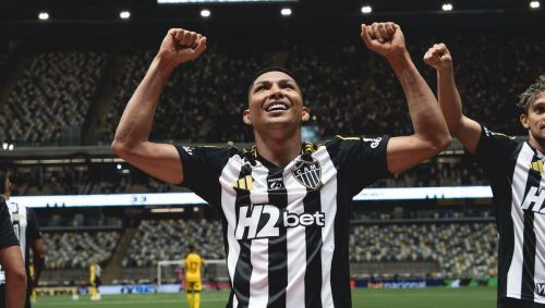 Rony comemorando seu gol diante do Sport, pelo Brasileirão