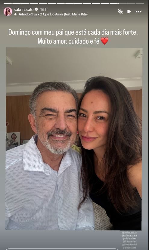 Sabrina Sato fala sobre estado de saúde do pai • Instagram/Sabrina Sato