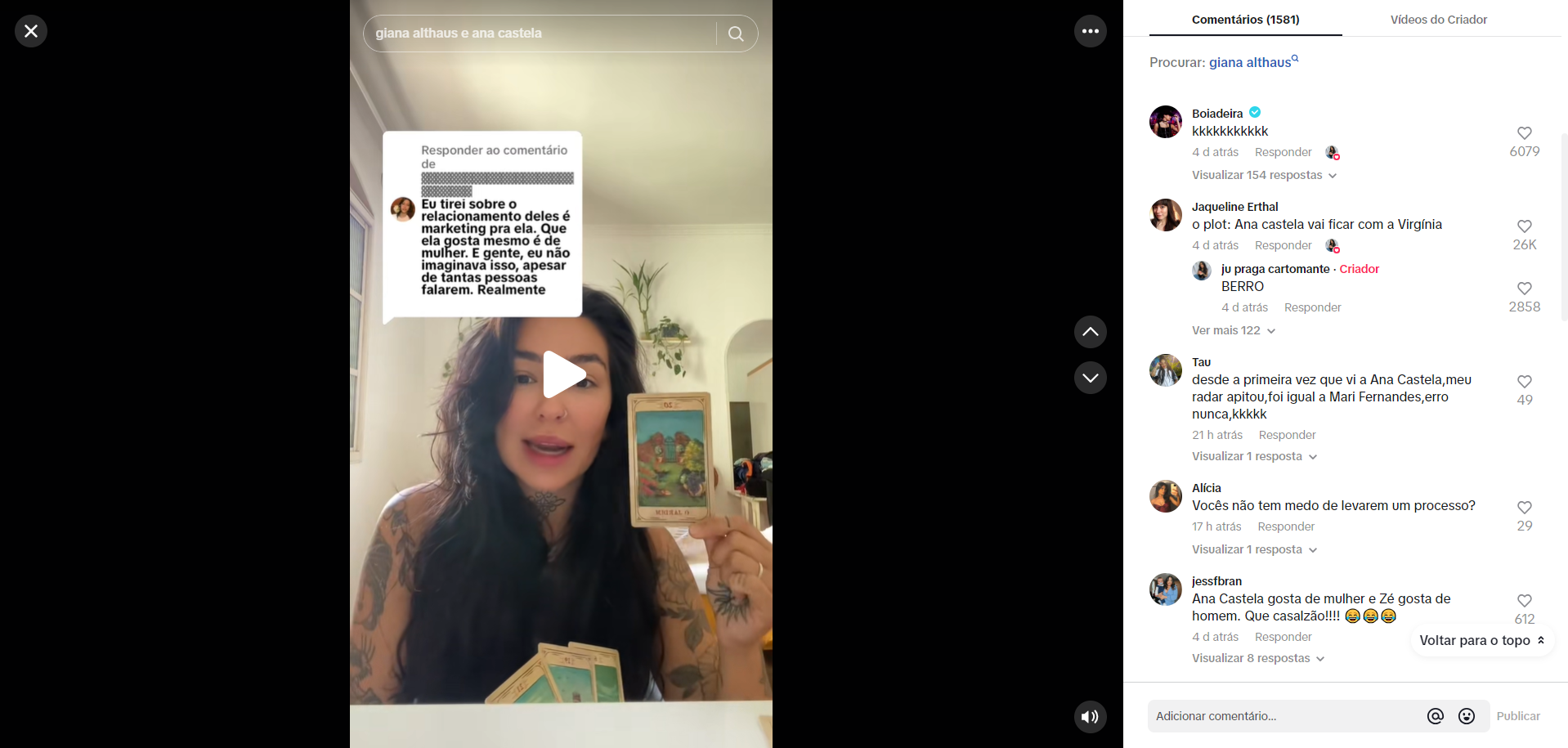Ana Castela comenta vídeo no TikTok que especula sobre sua orientação sexual • TikTok/ Reprodução