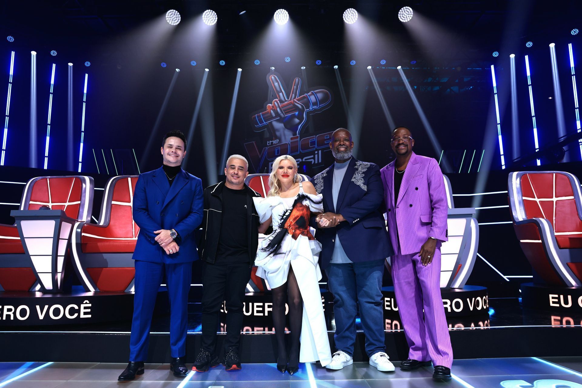 Matheus e Kauan, Duda Beat, Péricles e Mumuzinho, os técnicos da nova temporada do "The Voice Brasil" • Rogério Pallatta/SBT