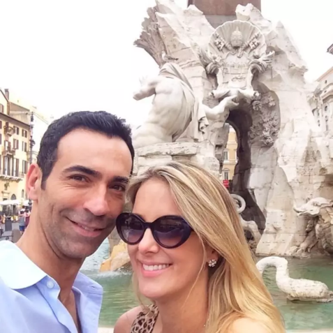 César Tralli e Ticiane Pinheiro em Roma, em 2014, durante o início do namoro • Reprodução/Instagram