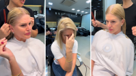 Val Marchiori se emociona ao cortar o cabelo e começar tratamento de câncer