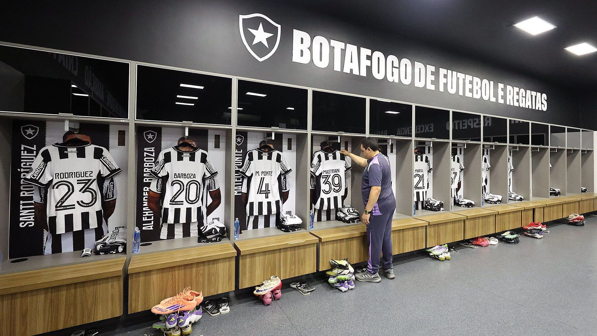 Vestiário do Botafogo para o jogo contra o Bahia, pelo Brasileirão