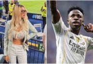 Após expor Vini Jr. e ganhar buquê, modelo vai a jogo do Real Madrid