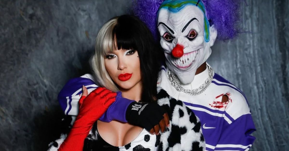 Virginia se transforma em Cruella de Vil em festa de Halloween com Vini Jr