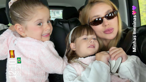 Virginia e as duas filhas com Zé Felipe: Maria Alice e Maria Flor