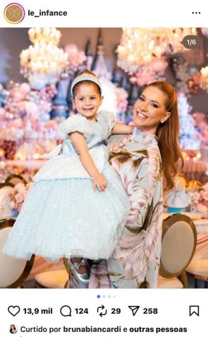 Bruna Biancardi curtiu publicação que mostra Virginia com a filha Maria Flor • Instagram/Le Infance