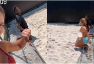Virginia joga beach tennis com irmão de Vini Jr. e esposa de Militão