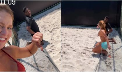 Virginia joga beach tennis com irmão de Vini Jr. e esposa de Militão