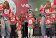 Virginia samba com os filhos na quadra da Grande Rio; assista