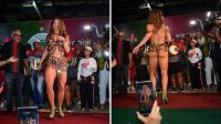 Rainha da Grande Rio, Virginia usa look com bumbum à mostra no 1º ensaio