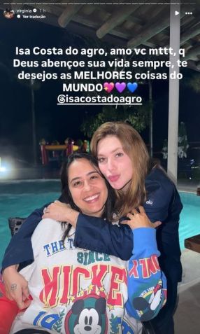 Virginia Fonseca compartilha declaração para Monyque Isabella • Instagram/Virginia Fonseca