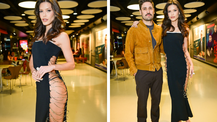 Vitória Strada e Daniel Rocha em evento de pré-estreia do filme "Recife Assombrado 2" • Leo Franco / AgNews