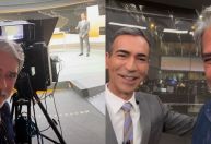 William Bonner "invade" jornal e Tralli brinca: "Pediu autorização?"