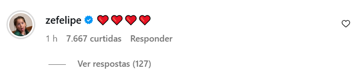 Ana Castela recebe comentário apaixonado de Zé Felipe em nova publicação • Instagram/ Ana Castela