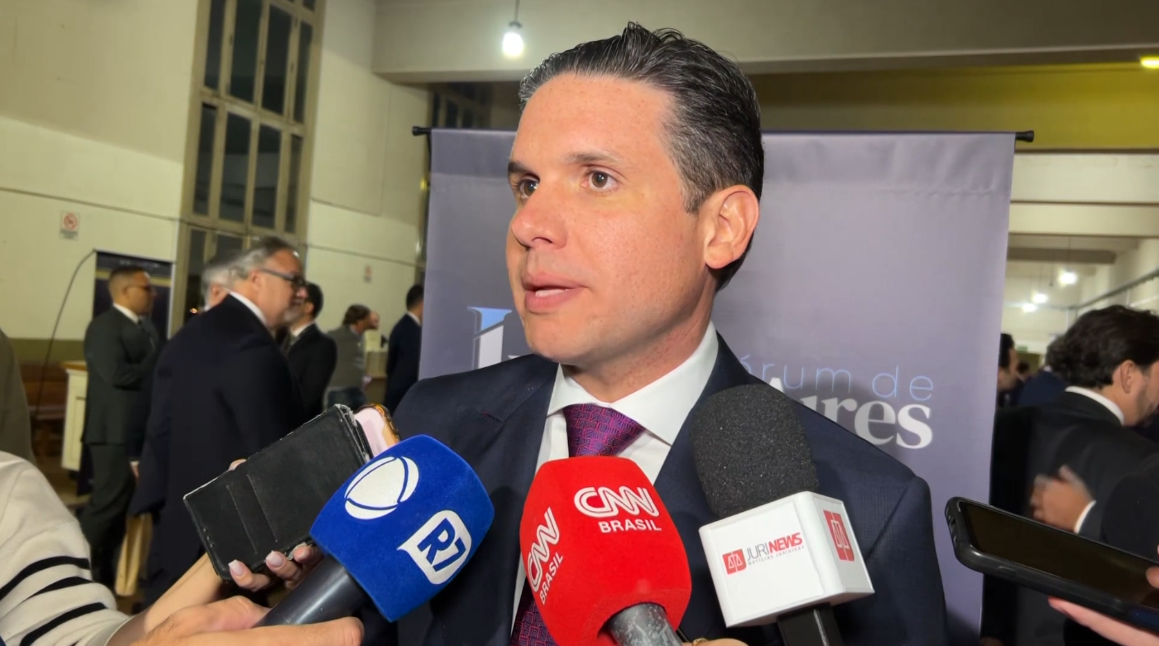 O presidente da Câmara dos Deputados, Hugo Motta, em Buenos Aires