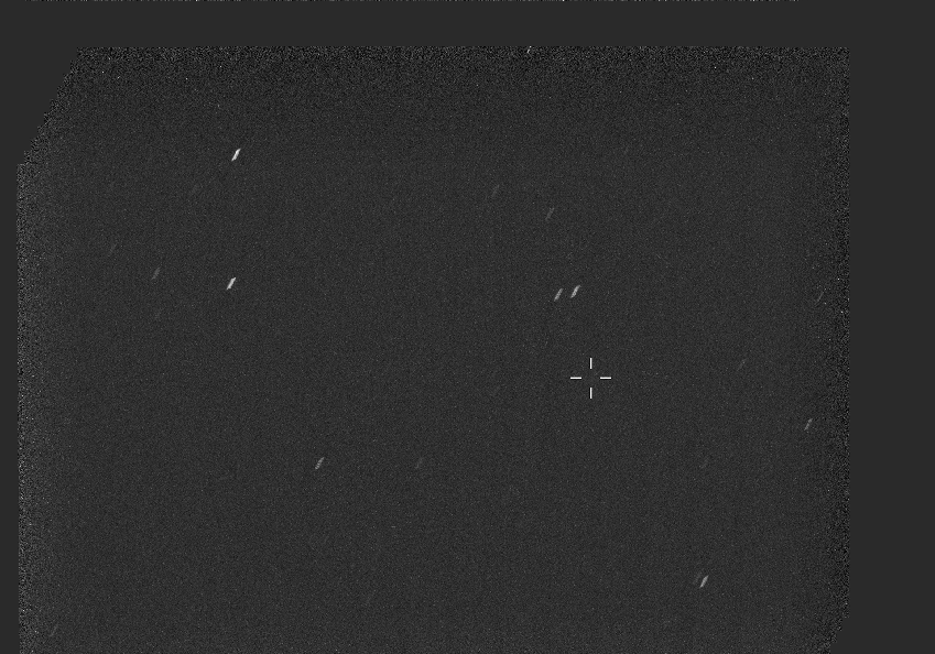 Na perspectiva do rover Perseverance em 4 de outubro, o aglomerado 3I/ATLAS aparece como uma mancha tênue contra um fundo de estrelas • NASA/JPL-Caltech/ASU/MSSS