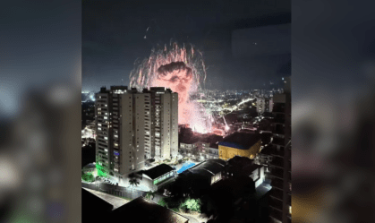 Galpão com fogos de artifícios explode
