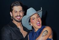 Ana Castela e Zé Felipe se beijam em gravação de Natal do SBT; veja fotos