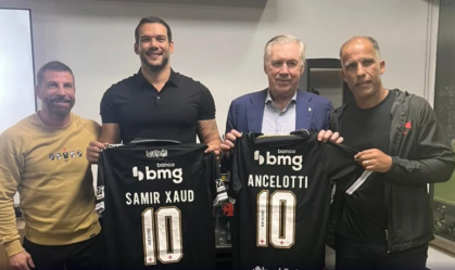 Ancelotti e Presidente da CBF assistem à Vasco x São Paulo, em São Januário
