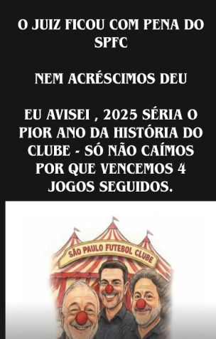 Baby detonou a gestão do São Paulo • Reprodução