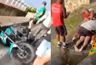 Três pessoas ficam feridas em acidente entre moto e carro no Rio