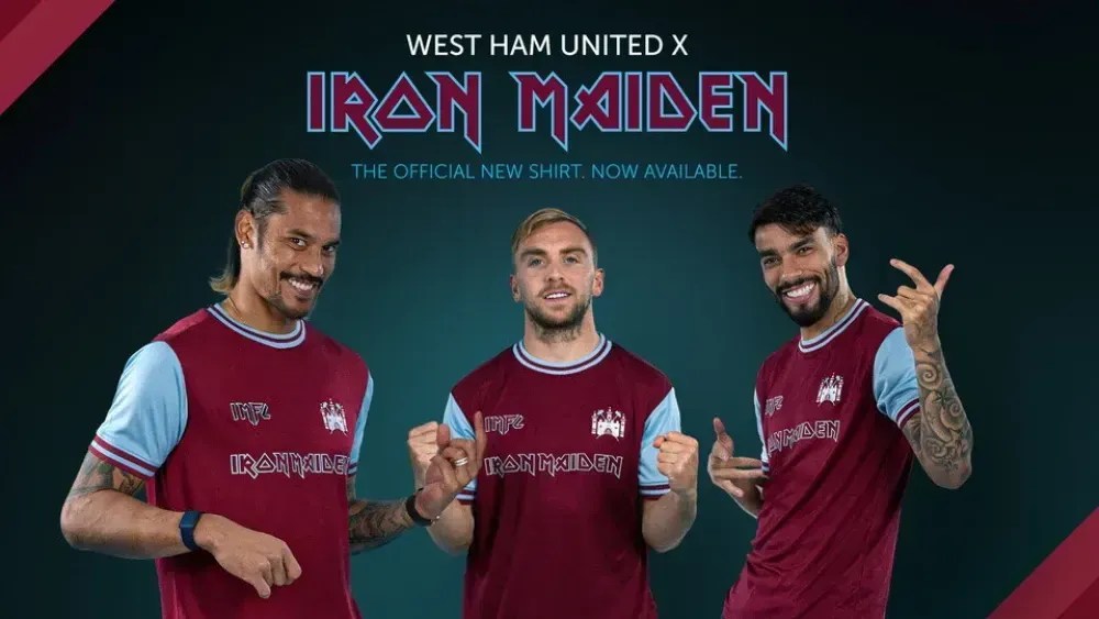 Com Paquetá como modelo, West Ham e Iron Maiden lançam camisa