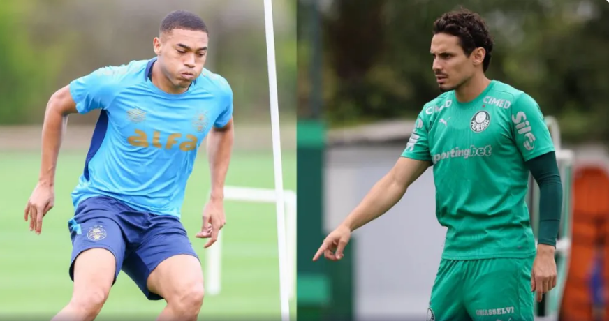 Carlos Vinicius e Raphael Veiga são esperança de gols para o Grêmio e Palmeiras