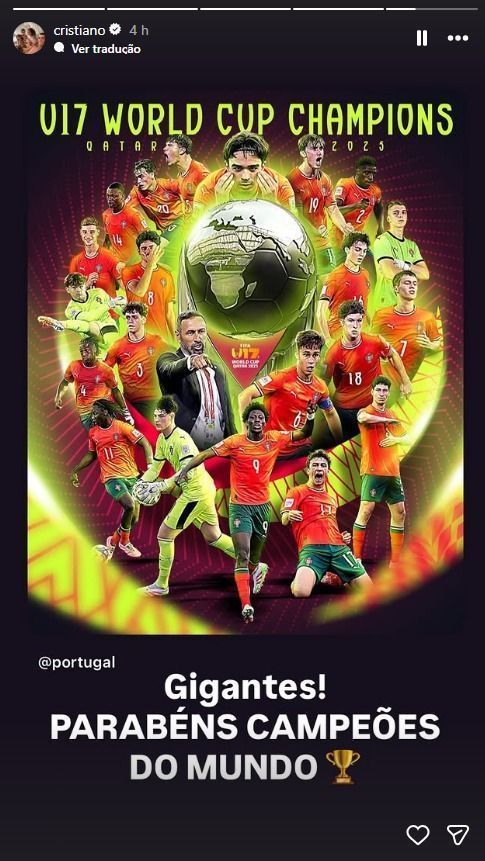 Cristiano Ronaldo mandou uma mensagem para as jovens promessas do país