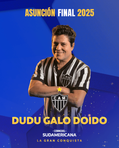 Conmebol anuncia show de abertura da final da Sul-Americana com Dudu Galo Doido • Reprodução/Conmebol