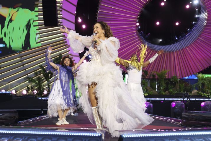 Daniela Mercury se apresenta no Global Citizen Amazônia, em Belém do Pará, em 1º de novembro • Alexandre Schneider/Getty Images for Global Citizen