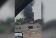 Vídeo: Incêndio atinge proximidades do aeroporto de Belém, no Pará