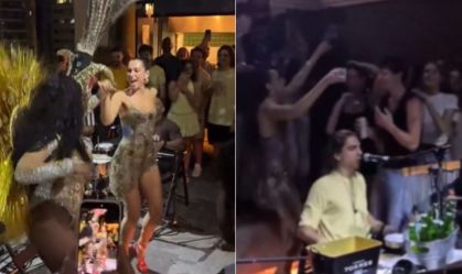 Dua Lipa participa de roda de samba ao lado de Shawn Mendes em SP; confira