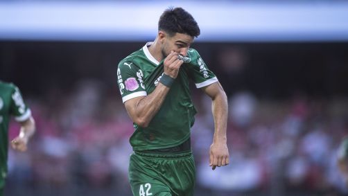 Flaco López comemora gol pelo Palmeiras contra o São Paulo
