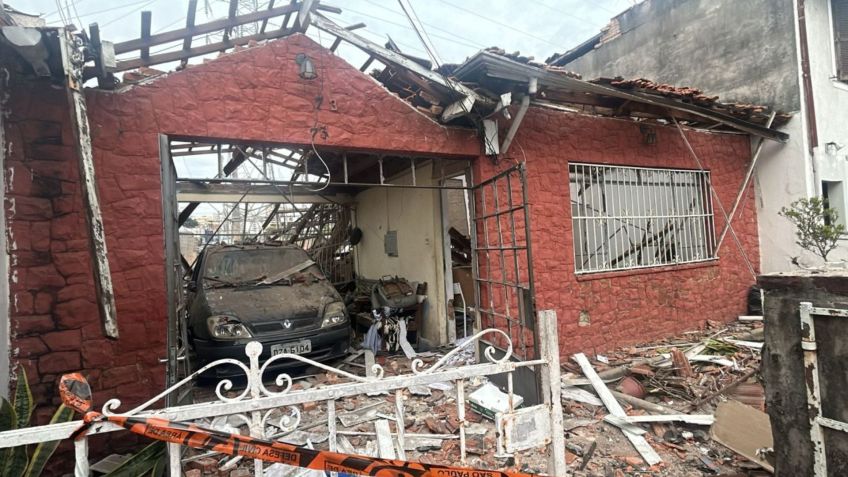 Casa onde ocorreu a explosão na quinta (13) • Reprodução/CNN