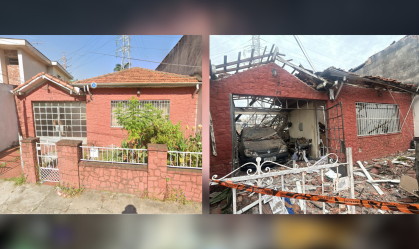 As imagens produzidas mostram o atual estado da casa, que se encontra destruída