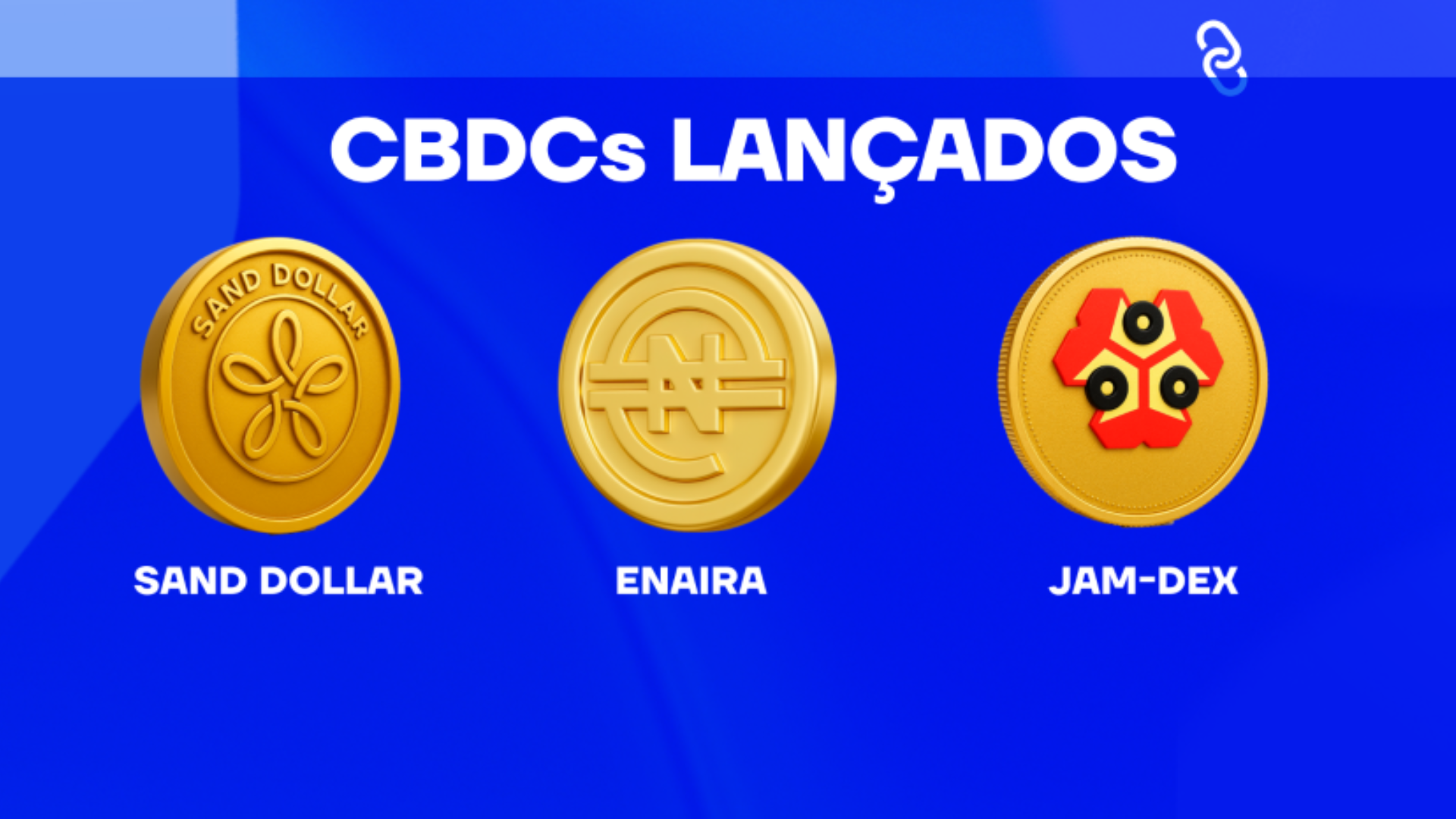 Sand Dollar, de Bahammas; Enaira, da Nigéria, e Jam-dex, da Jamaica. • CNN/ Edgar Yagui