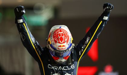 Max Verstappen comemorando a conquista do GP Las Vegas