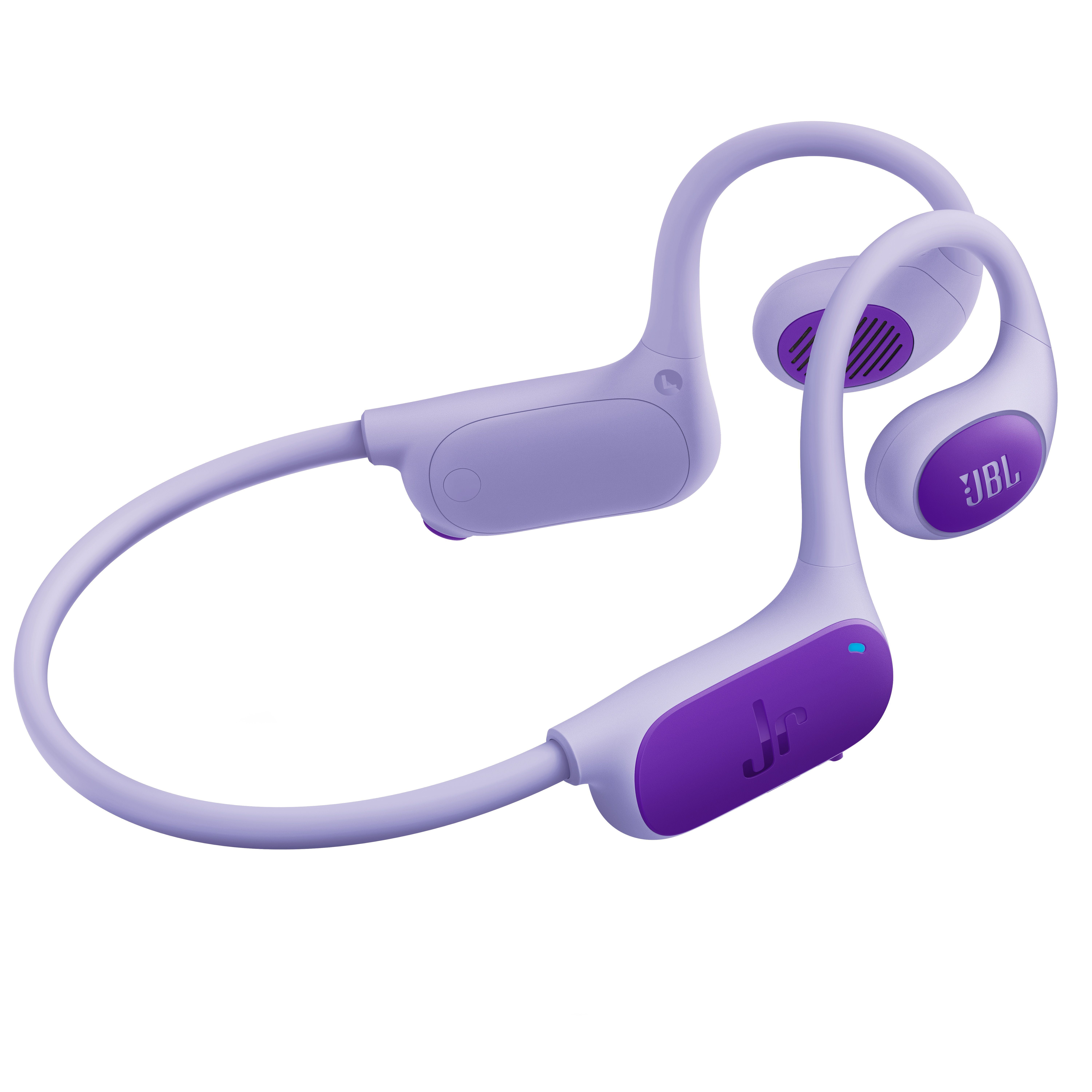 Os fones de ouvido JBL Junior FREE estarão disponíveis nas cores roxa, verde-água e pêssego • Divulgação/JBL